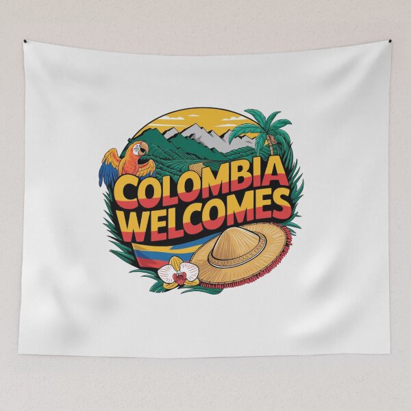 Item preview, Colombia Welcomes Flag Map Coffee, Bogotá, Medellin, Cartagena designed and sold by AnimalsDH305.