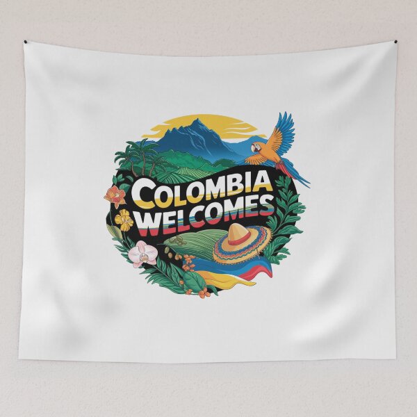 Item preview, Colombia Welcomes Flag Map Coffee, Bogotá, Medellin, Cartagena designed and sold by AnimalsDH305.