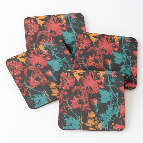 Item preview, Goth Grunge Vintage Floral Pattern against Black designed and sold by SamJanner.