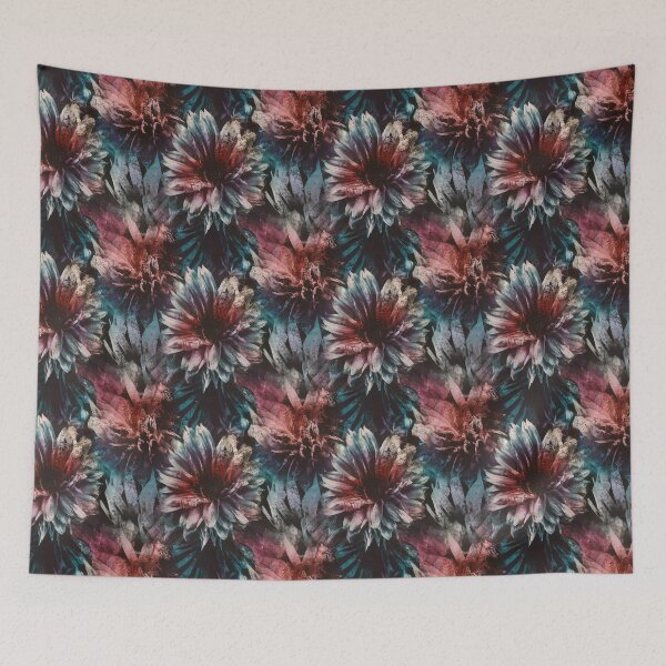 Item preview, Grunge Vintage Floral Pattern with Blue and Red designed and sold by SamJanner.