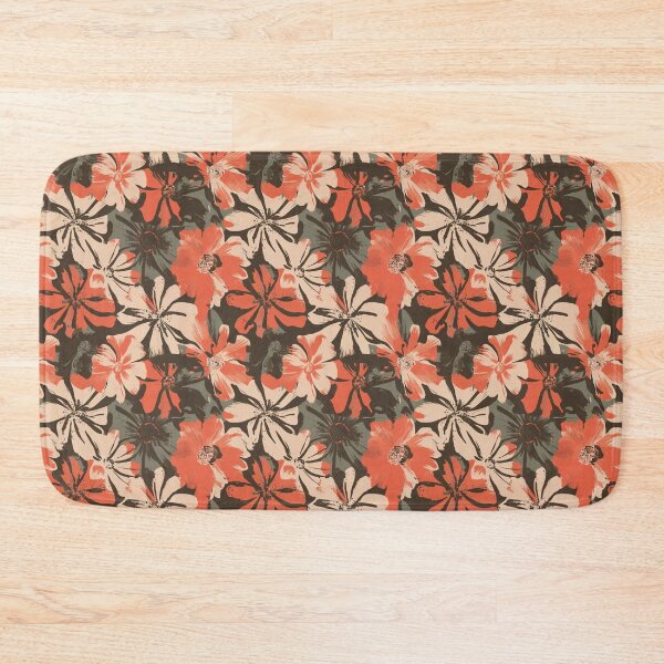 Item preview, Grunge Vintage Floral Pattern with Taupe and Red designed and sold by SamJanner.