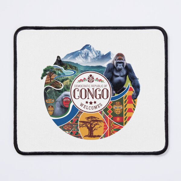 Item preview, Congo Democratic Republic Welcomes Flag Map Tropical jungle, Congo River designed and sold by AnimalsDH305.