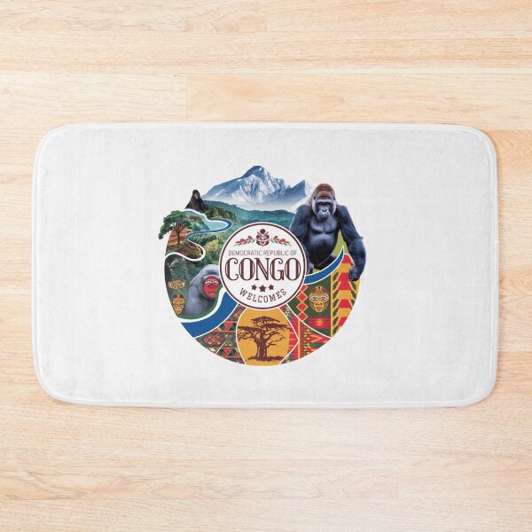 Item preview, Congo Democratic Republic Welcomes Flag Map Tropical jungle, Congo River designed and sold by AnimalsDH305.