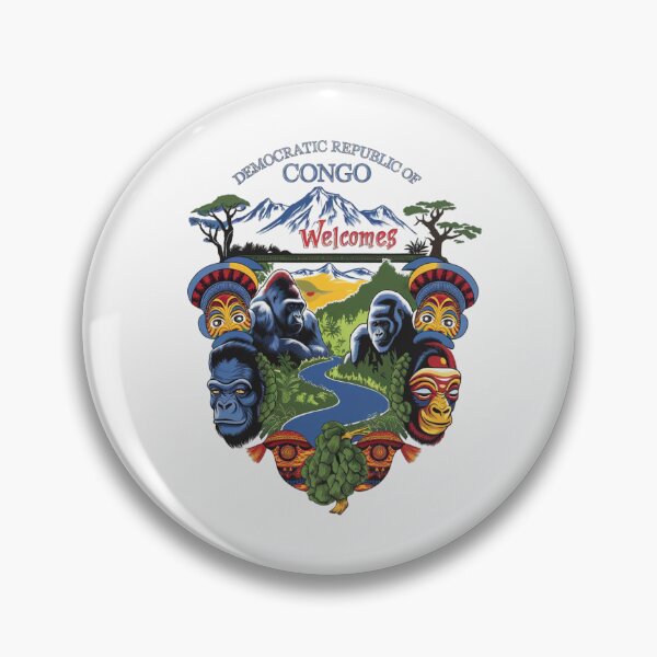 Item preview, Congo Democratic Republic Welcomes Flag Map Tropical jungle, Congo River designed and sold by AnimalsDH305.