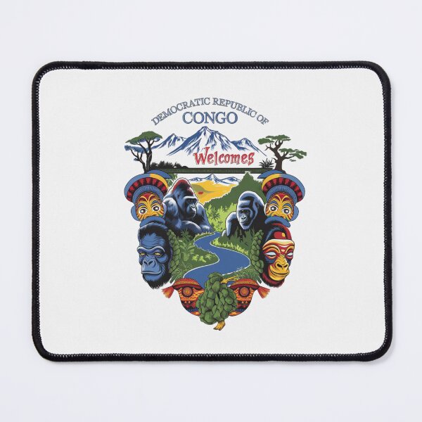 Item preview, Congo Democratic Republic Welcomes Flag Map Tropical jungle, Congo River designed and sold by AnimalsDH305.