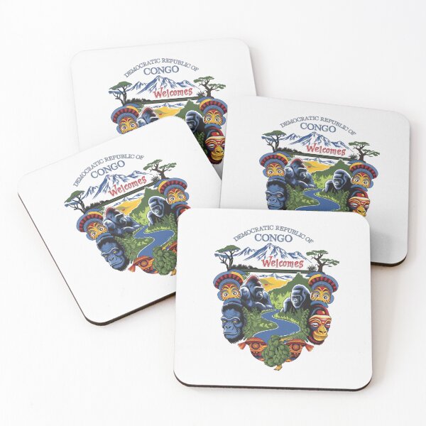 Item preview, Congo Democratic Republic Welcomes Flag Map Tropical jungle, Congo River designed and sold by AnimalsDH305.
