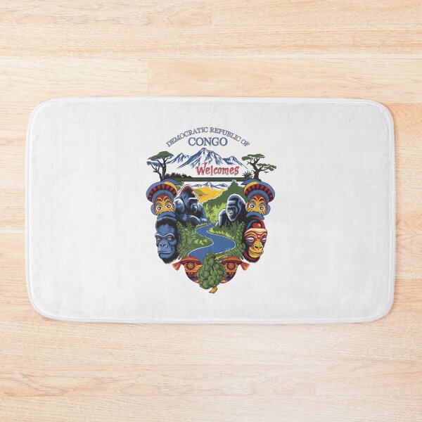 Item preview, Congo Democratic Republic Welcomes Flag Map Tropical jungle, Congo River designed and sold by AnimalsDH305.