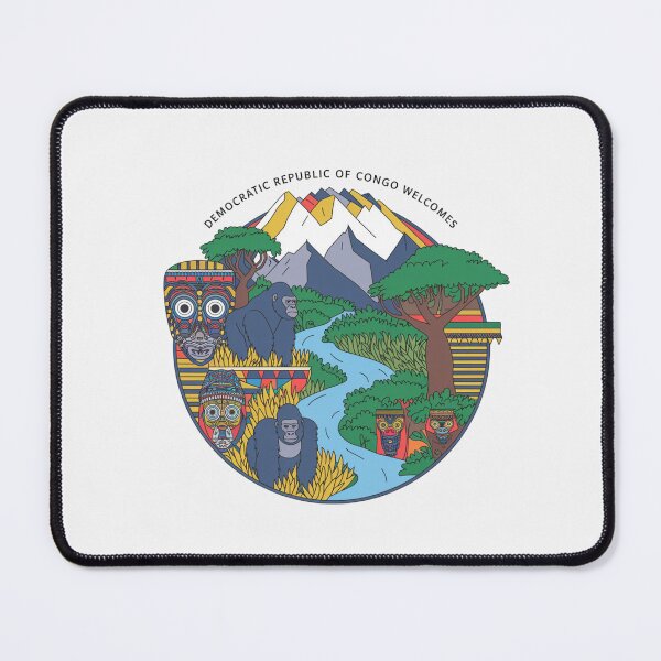 Item preview, Congo Democratic Republic Welcomes Flag Map Tropical jungle, Congo River designed and sold by AnimalsDH305.
