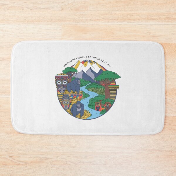 Item preview, Congo Democratic Republic Welcomes Flag Map Tropical jungle, Congo River designed and sold by AnimalsDH305.