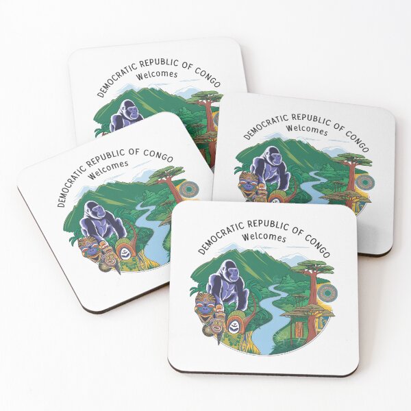 Item preview, Congo Democratic Republic Welcomes Flag Map Tropical jungle, Congo River designed and sold by AnimalsDH305.