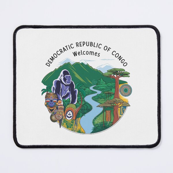 Item preview, Congo Democratic Republic Welcomes Flag Map Tropical jungle, Congo River designed and sold by AnimalsDH305.
