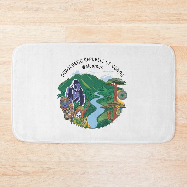 Item preview, Congo Democratic Republic Welcomes Flag Map Tropical jungle, Congo River designed and sold by AnimalsDH305.