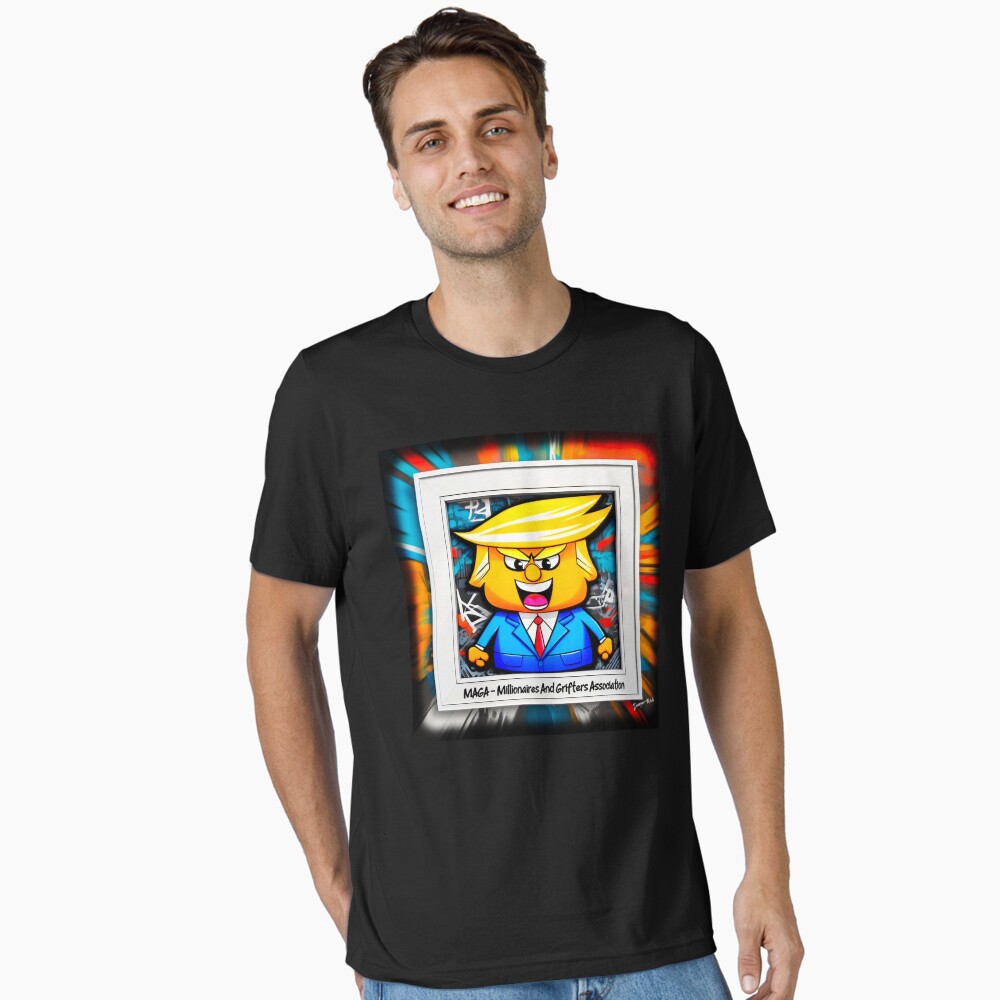 Vista previa del artículo con la obra «Camiseta esencial», diseñado y vendido por Drone-tees.