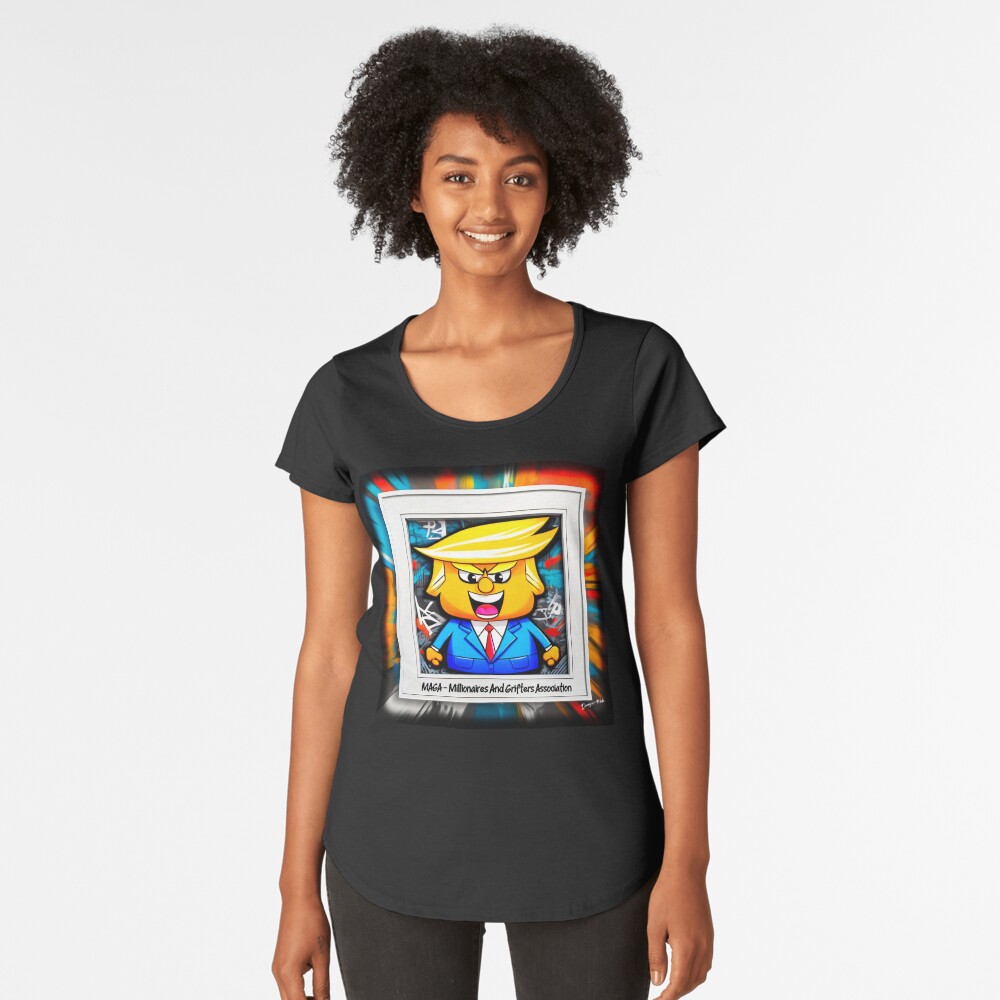 Vista previa del artículo con la obra «Camiseta premium de cuello ancho», diseñado y vendido por Drone-tees.