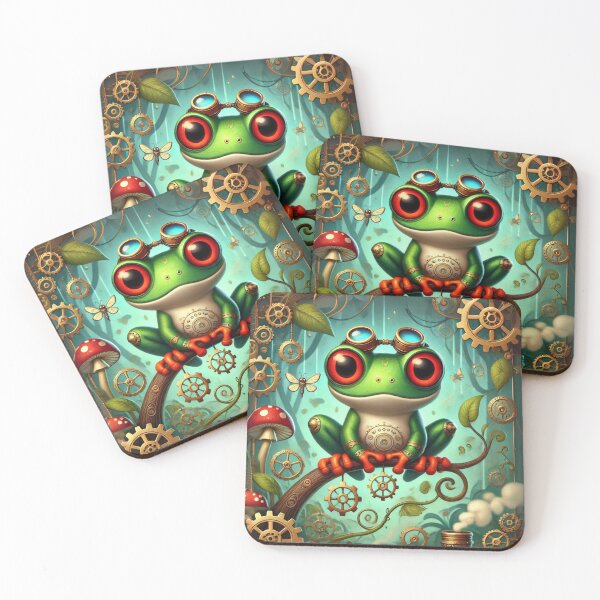 Item preview, Steampunk Red-Eyed Tree Frog designed and sold by Sillytoe.