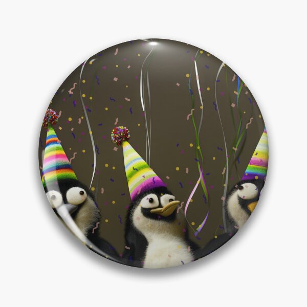 Item preview, Felted Party Penguins with Balloons and Confetti designed and sold by TringTringCards.
