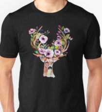 DEER FLORAL 03 Slim Fit T-Shirt