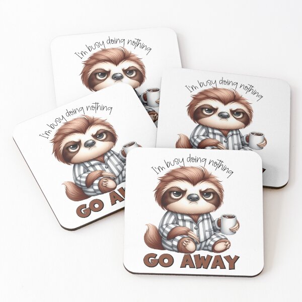 Item preview, Busy Doing Nothing Sloth Coffee Pajama Introvert Sleepy Fun designed and sold by JenBoyte.
