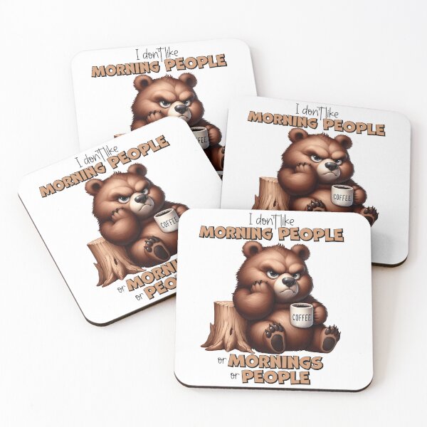 Item preview, I Dont Like Morning People Grumpy Bear Coffee Funny Quote designed and sold by JenBoyte.