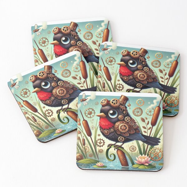 Item preview, Steampunk Red-Winged Blackbird designed and sold by Sillytoe.