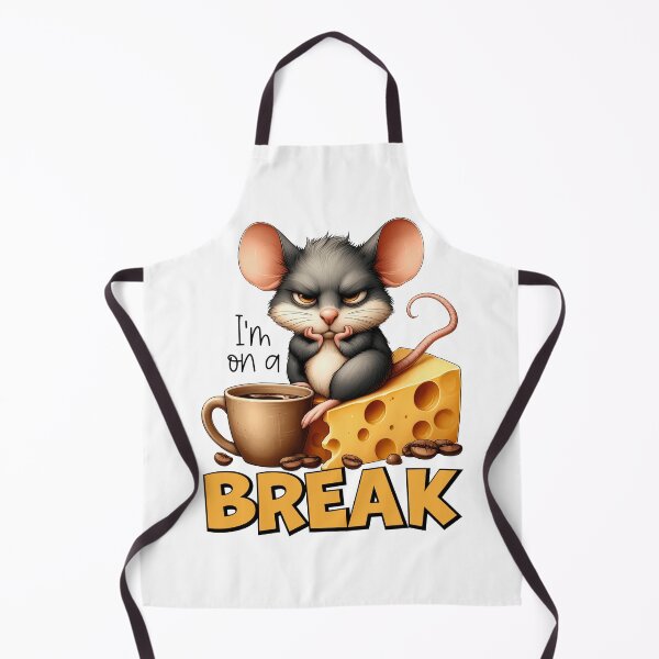 Item preview, I'm On A Break Grumpy Mouse Coffee Cheese Funny Animal Cute designed and sold by JenBoyte.