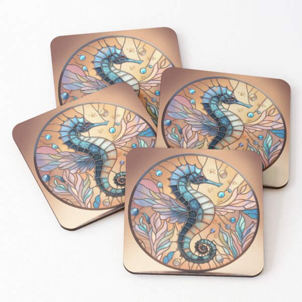 Item preview, Stained glass window of a seahorse designed and sold by Seliver Designs.