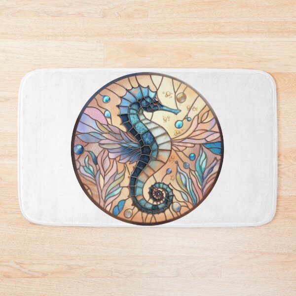 Item preview, Stained glass window of a seahorse designed and sold by Seliver Designs.