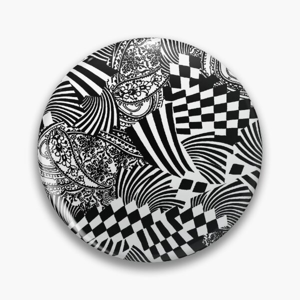 Item preview, Black and white geometric cashmere paisley designed and sold by boriskrance.