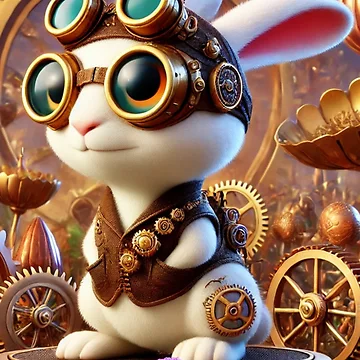 Artwork thumbnail, Steampunk Rex Rabbit by Sillytoe