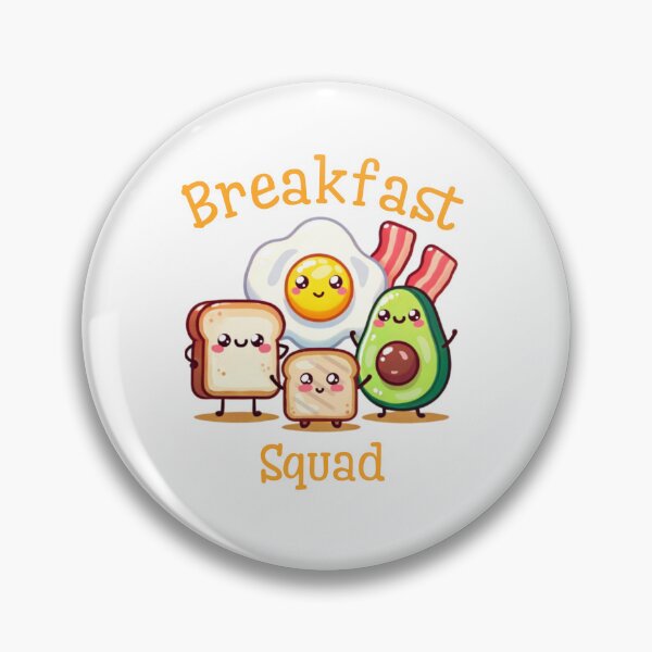 Item preview, avocado breakfast plate fried egg bacon bread toast kawaii breakfast squad designed and sold by ZerpaGiovanna.