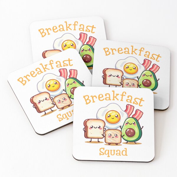 Item preview, avocado breakfast plate fried egg bacon bread toast kawaii breakfast squad designed and sold by ZerpaGiovanna.