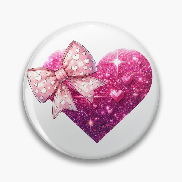 Item preview, Lazo de corazón con purpurina rosa y destellos de amor para San Valentín designed and sold by JenBoyte.