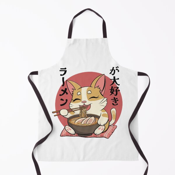 Item preview, Kawaii Cat Eating Ramen Japanese Pop Culture designed and sold by PlayfulMuse.