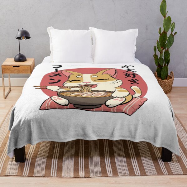 Item preview, Kawaii Cat Eating Ramen Japanese Pop Culture  designed and sold by PlayfulMuse.
