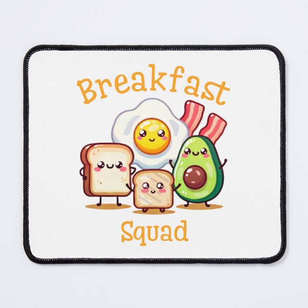 Item preview, avocado breakfast plate fried egg bacon bread toast kawaii breakfast squad designed and sold by ZerpaGiovanna.