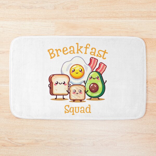 Item preview, avocado breakfast plate fried egg bacon bread toast kawaii breakfast squad designed and sold by ZerpaGiovanna.