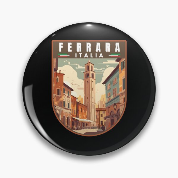 Item preview, Ferrara in Emilia-Romagna Italy Retro Travel Art Emblem designed and sold by MaateoDesign.