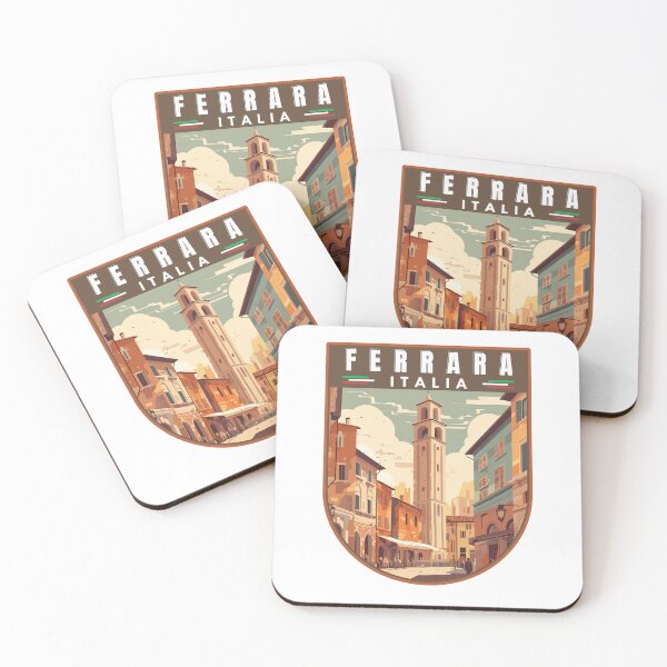 Item preview, Ferrara in Emilia-Romagna Italy Retro Travel Art Emblem designed and sold by MaateoDesign.