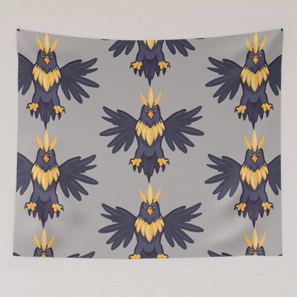 Aperçu de l'œuvre Oiseau stylisé avec plumage jaune et noir créée et vendue par artwaves.