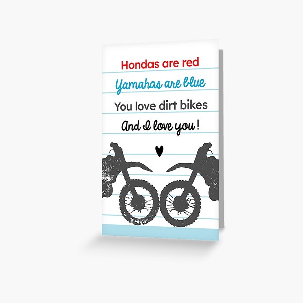 Item preview, Roses are red dirt bike motocross Valentines love card designed and sold by inKseparable.