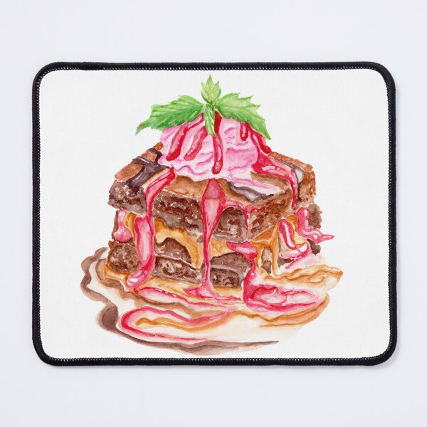 Item preview, Watercolor Fudge Brownie Sundae designed and sold by daphsam.