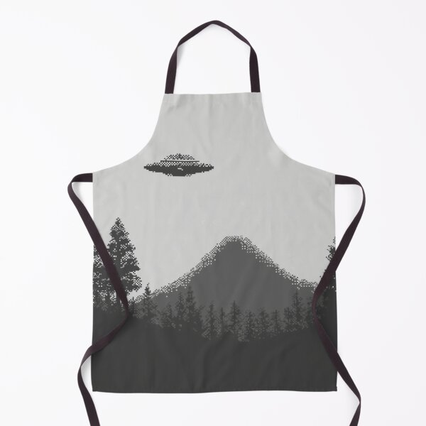 Item preview, Sky Specter: Retro Pixel UFO over Mountain Landscape designed and sold by Organic Creeps.