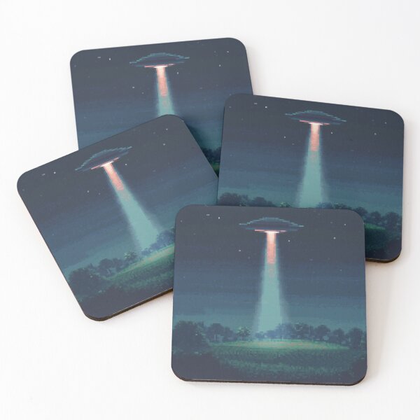 Item preview, Night Harvest: Retro Pixel UFO Abduction designed and sold by Organic Creeps.