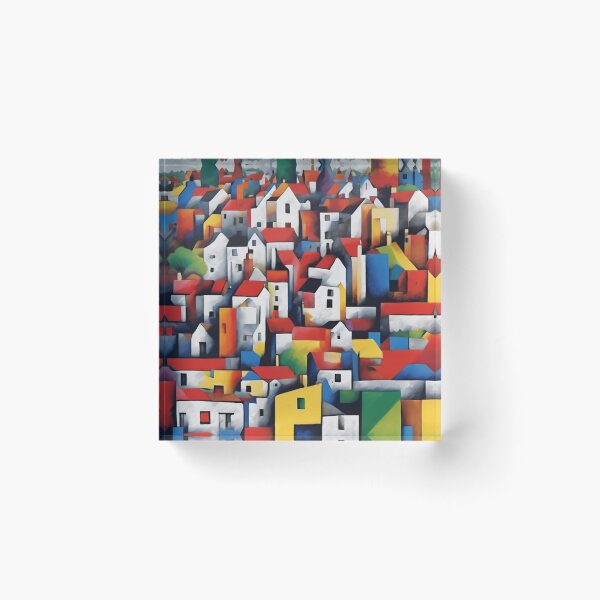 Item preview, Windy Village Cubist Imitation AI designed and sold by NickWhittleArt.