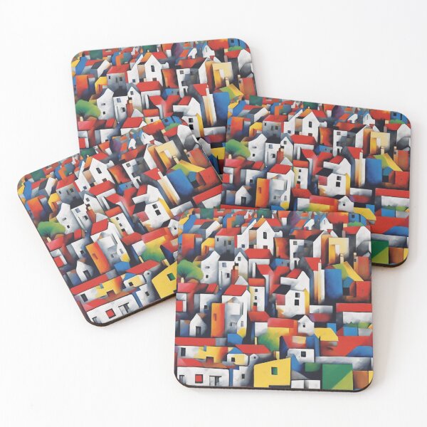 Item preview, Windy Village Cubist Imitation AI designed and sold by NickWhittleArt.