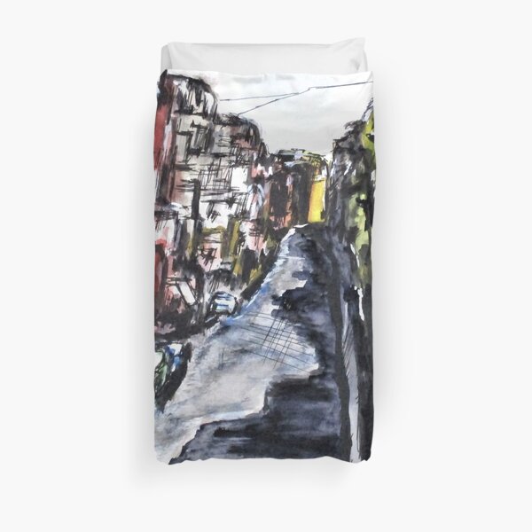 Naples City Street Duvet Cover