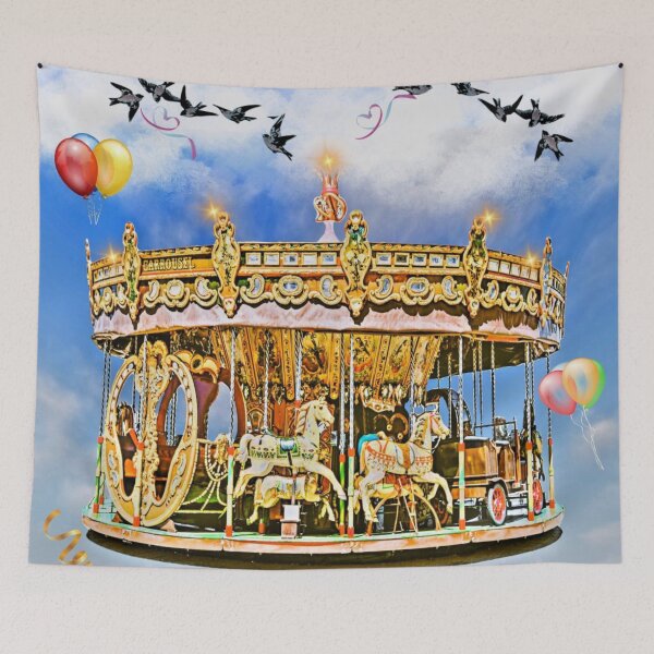 Aperçu de l'œuvre Carrousel dans les nuages créée et vendue par lindosilks.