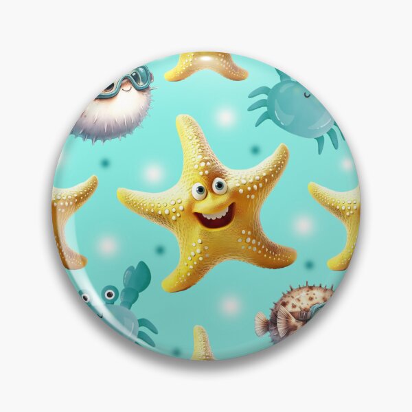 Item preview, Starfish, crab and balloon fish pattern designed and sold by Topmel.