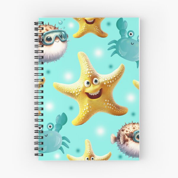 Item preview, Starfish, crab and balloon fish pattern designed and sold by Topmel.