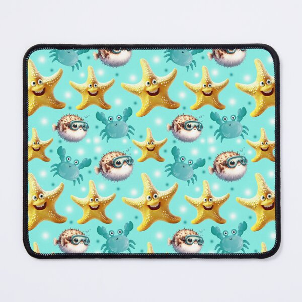 Item preview, Starfish, crab and balloon fish pattern designed and sold by Topmel.